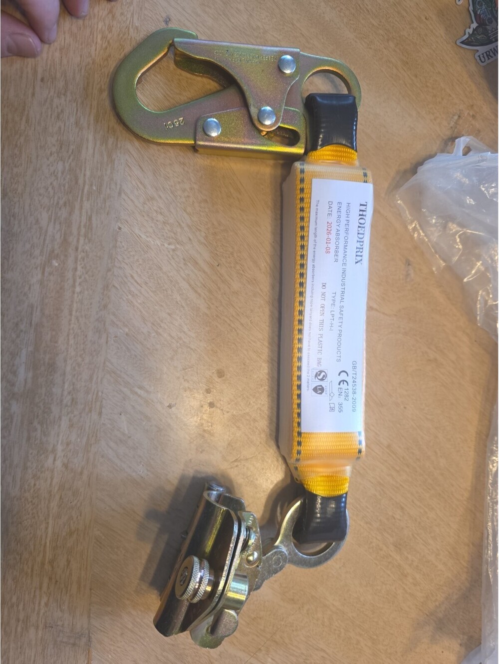 THOEDPRIX Energy-Absorbing Safety Lanyard Type LPT-H-I Yellow